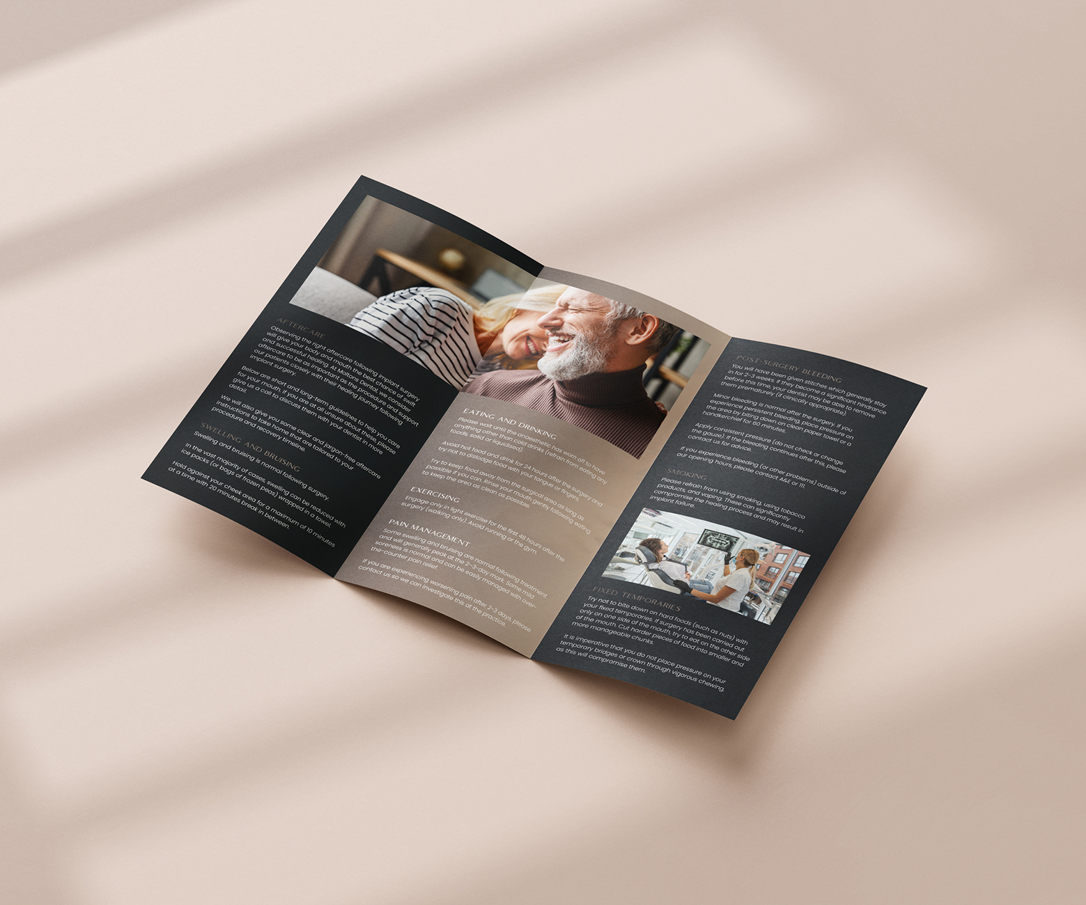 Dental implant marketing leaflet for UK dental practice