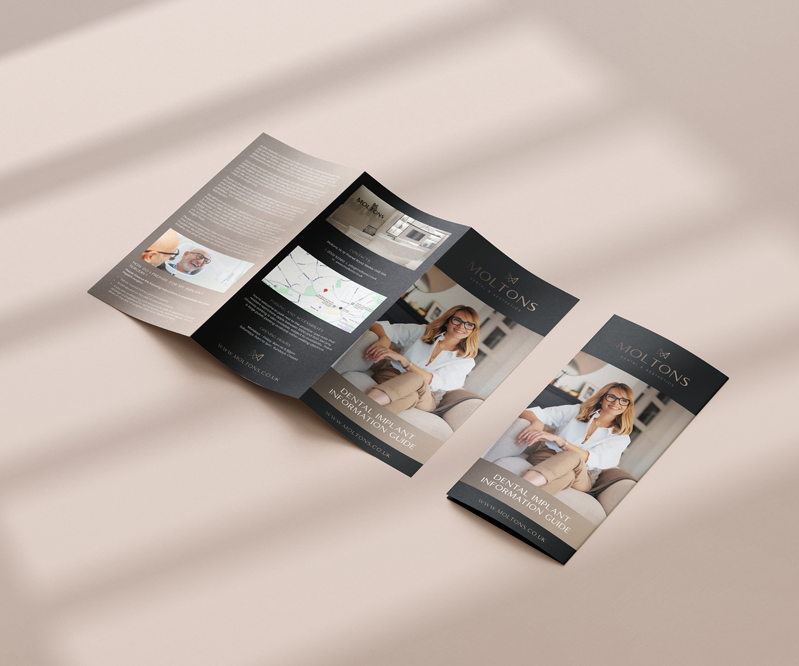 Dental aftercare leaflet graphic design for specialist clinics